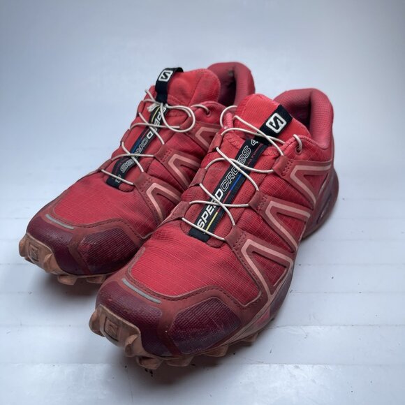 Salomon Speedcross 4 Red/Pink Trail Running Shoe Women US 9 (No Insole, read) - Picture 3 of 16